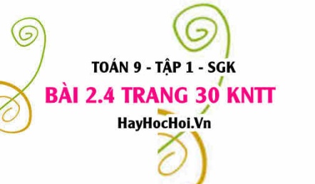 Bài 2.4 trang 30 Toán 9 tập 1 Kết nối tri thức